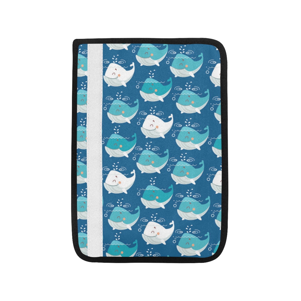 Blue Whale Pattern Print Design 01 Car Seat Belt Cover