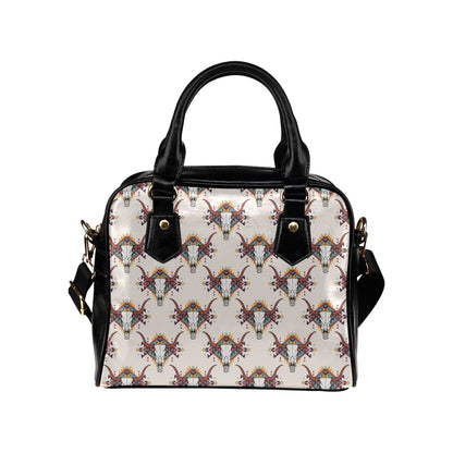 Buffalo Head Pattern Print Design 02 Shoulder Handbag