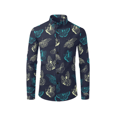 Monarch Butterfly Pattern Print Design 01 Men's Long Sleeve Shirt