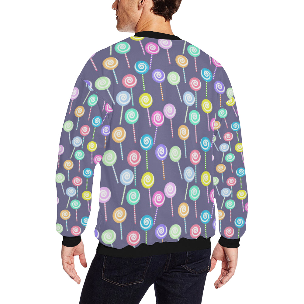 Lollipop Pattern Print Design LL03 Men Long Sleeve Sweatshirt
