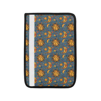 Celestial Moon Sun Pattern Print Design 02 Car Seat Belt Cover