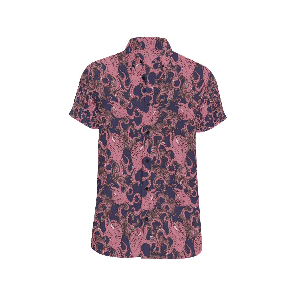 Octopus Pattern Print Design A03 Men's Short Sleeve Button Up Shirt