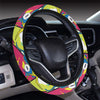 Dinosaur Comic Pop Art Style Steering Wheel Cover with Elastic Edge