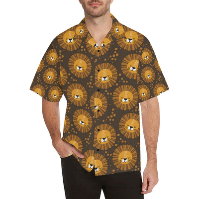 Lion Cartoon Pattern Print Design 01 Men's Hawaiian Shirt