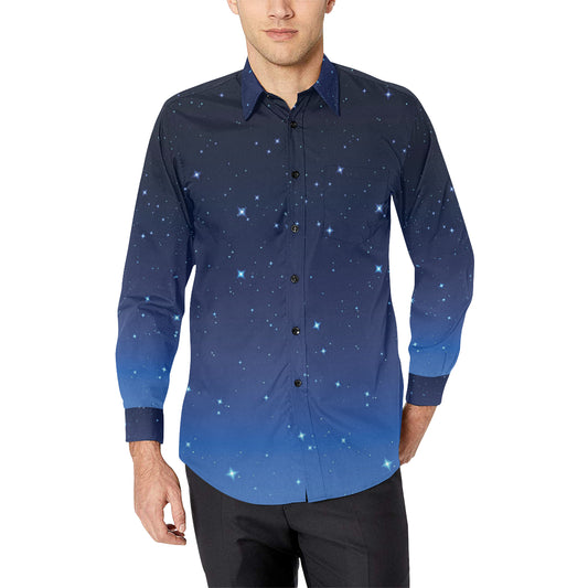 Night sky Pattern Print Design A01 Men's Long Sleeve Shirt
