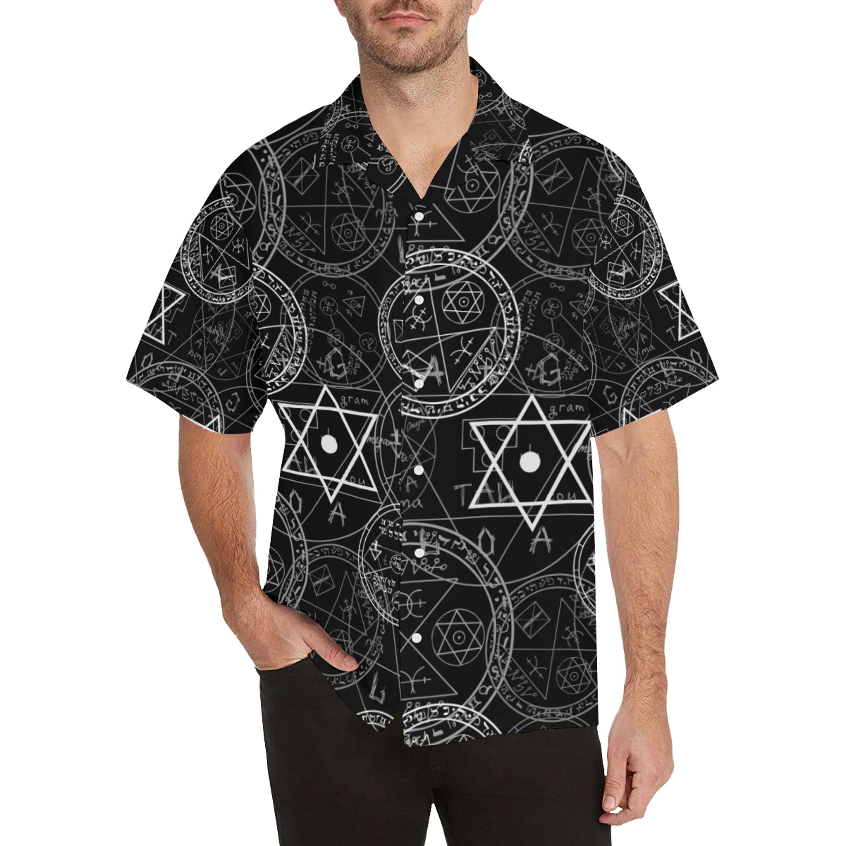 Pentagram Pattern Print Design A01 Men's Hawaiian Shirt