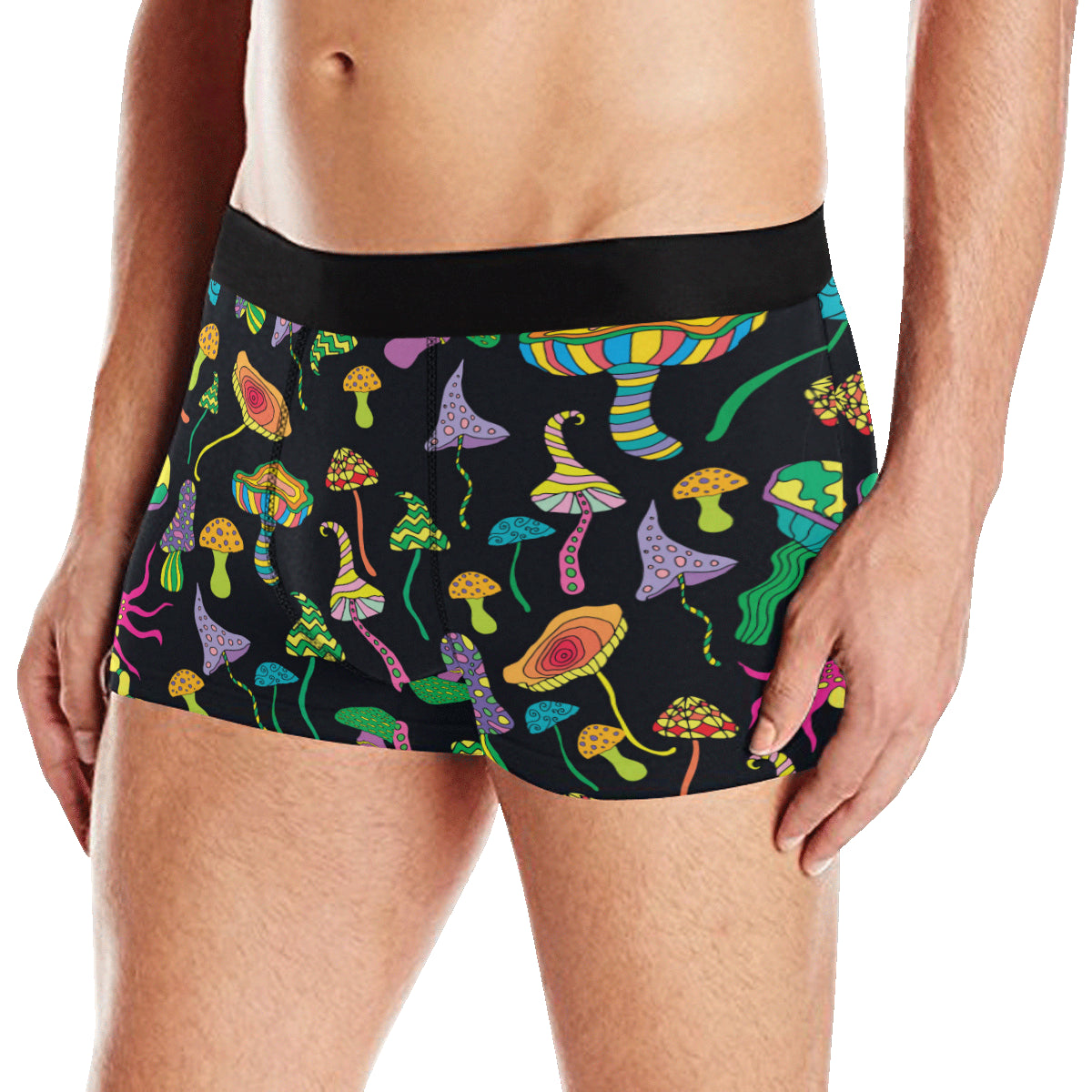 Psychedelic Mushroom Pattern Print Design A02 Men's Boxer Briefs
