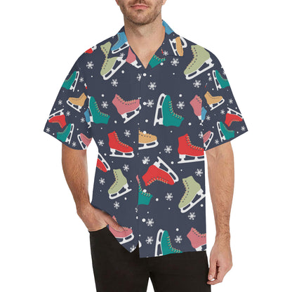 Ice Skate Pattern Print Design 04 Men's Hawaiian Shirt