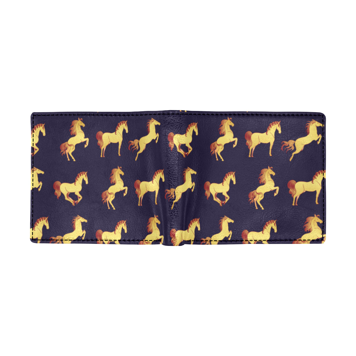Gold Horse Pattern Men's ID Card Wallet
