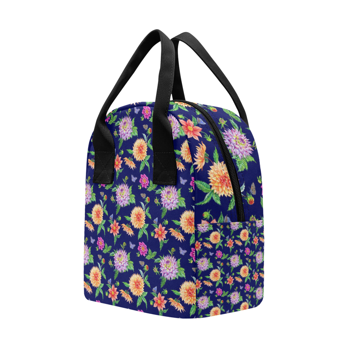 Dahlia Pattern Print Design DH010 Insulated Lunch Bag