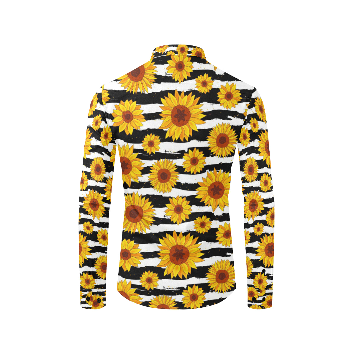 Sunflower Pattern Print Design SF010 Men's Long Sleeve Shirt