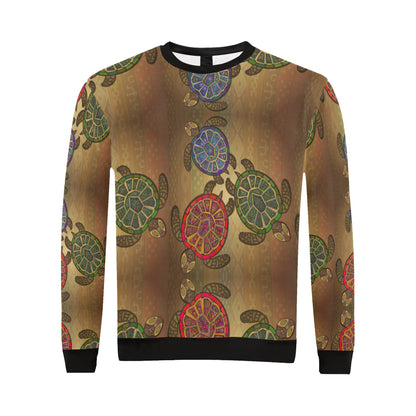 Sea Turtle Tribal Colorful Men Long Sleeve Sweatshirt