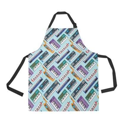 Synthesizer Pattern Print Design 02 Apron with Pocket
