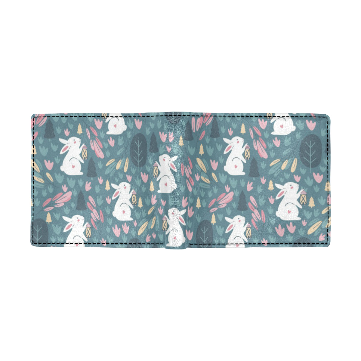 Rabbit Pattern Print Design RB013 Men's ID Card Wallet