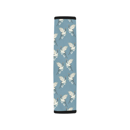 Crane Pattern Print Design 05 Car Seat Belt Cover