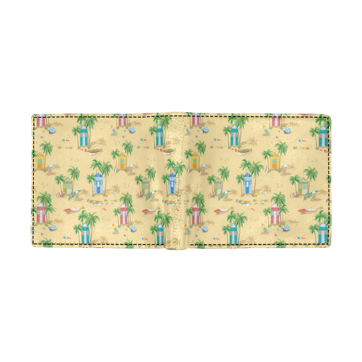 Beach Themed Pattern Print Design 01 Men's ID Card Wallet