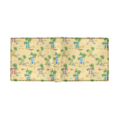 Beach Themed Pattern Print Design 01 Men's ID Card Wallet