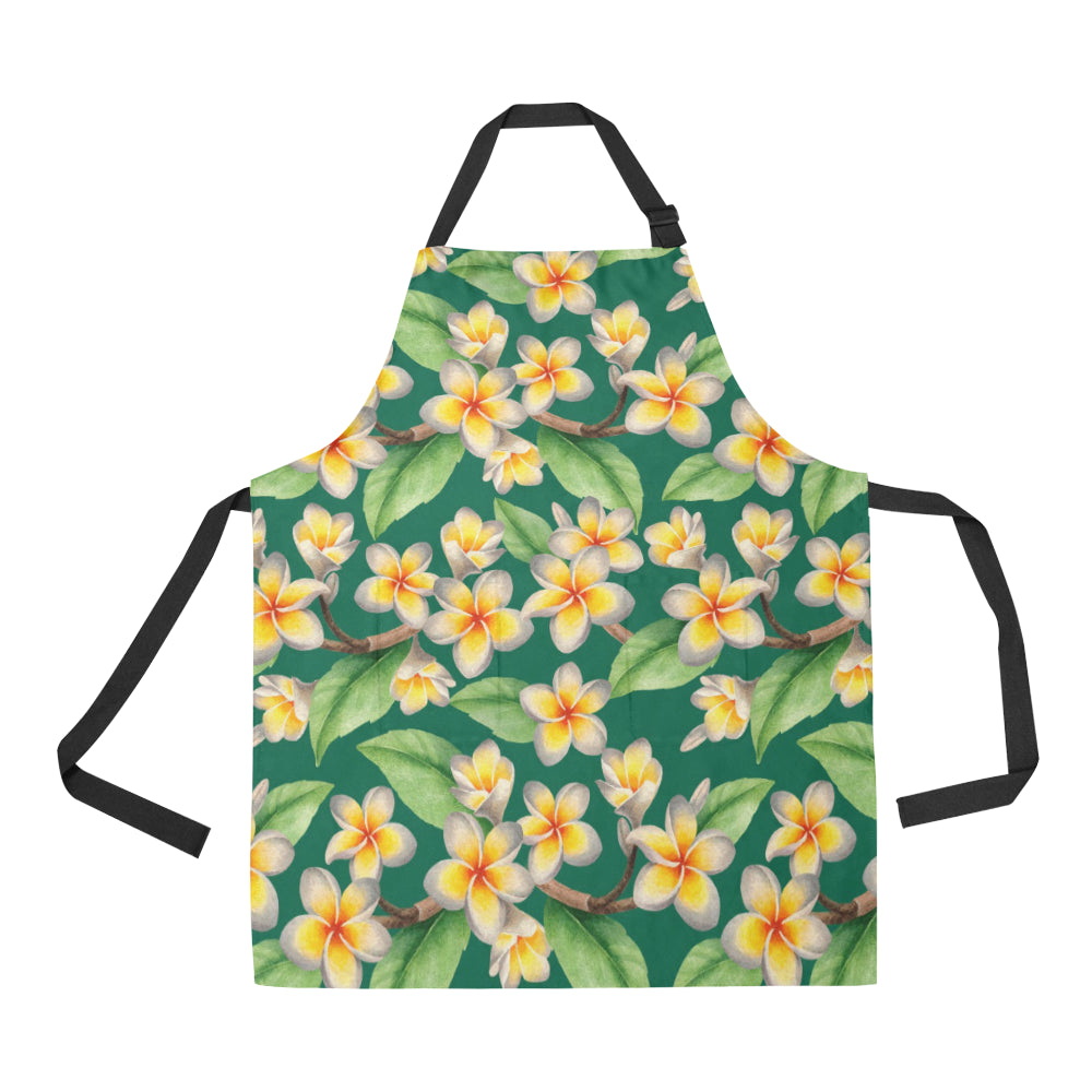 Plumeria Pattern Print Design PM07 Apron with Pocket