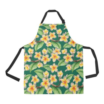 Plumeria Pattern Print Design PM07 Apron with Pocket