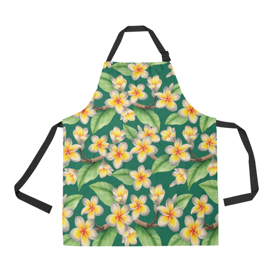 Plumeria Pattern Print Design PM07 Apron with Pocket