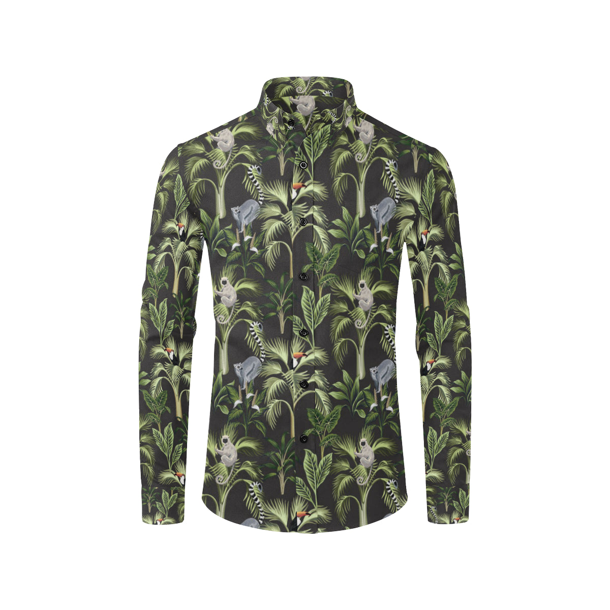 Rainforest Pattern Print Design RF05 Men's Long Sleeve Shirt