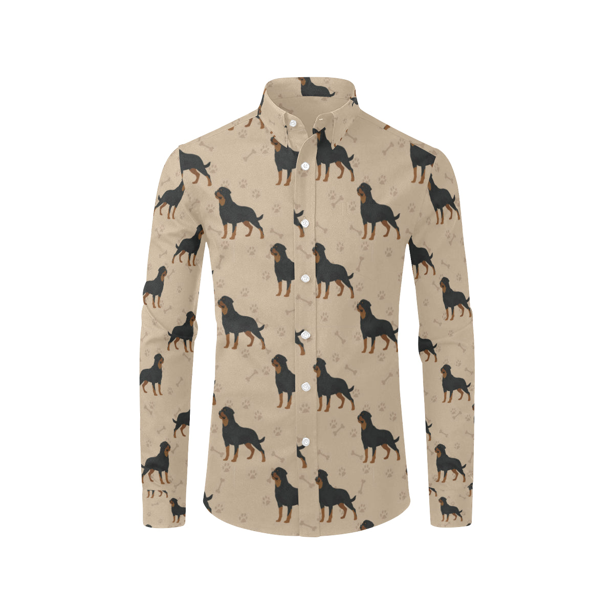 Rottweiler Pattern Print Design A01 Men's Long Sleeve Shirt