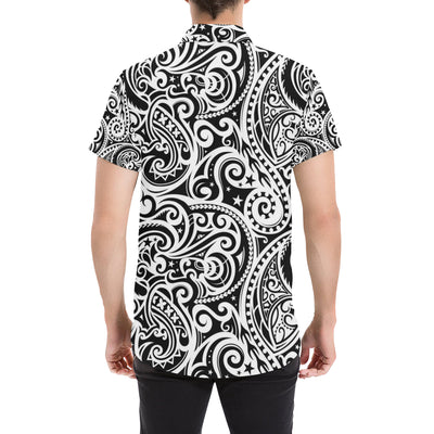 Polynesian Traditional Tribal Men's Short Sleeve Button Up Shirt