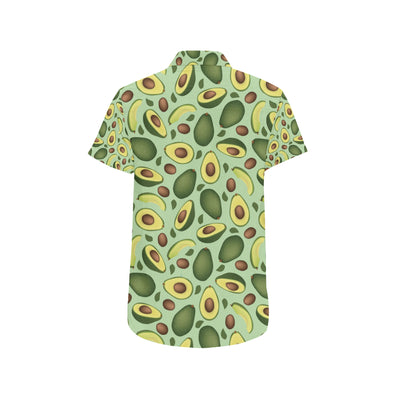 Avocado Pattern Print Design AC01 Men's Short Sleeve Button Up Shirt