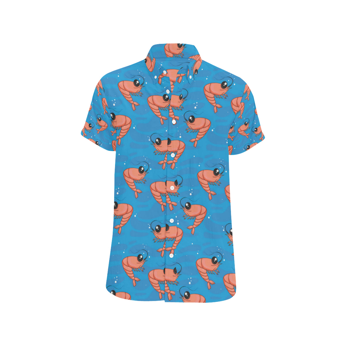 Prawn Cute Pattern Print Design 03 Men's Short Sleeve Button Up Shirt