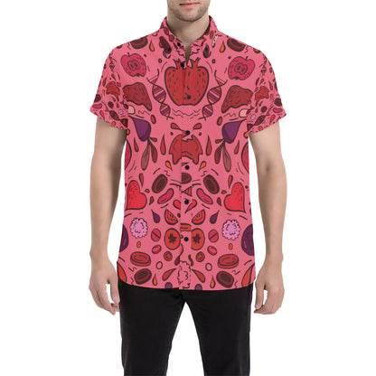 Phlebotomist Pattern Print Design A01 Men's Short Sleeve Button Up Shirt
