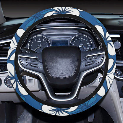 Plumeria Pattern Print Design PM015 Steering Wheel Cover with Elastic Edge