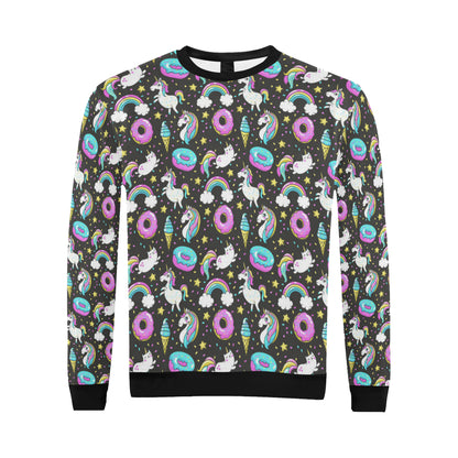 Donut Unicorn Pattern Print Design DN09 Men Long Sleeve Sweatshirt