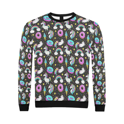 Donut Unicorn Pattern Print Design DN09 Men Long Sleeve Sweatshirt