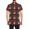 Day of the Dead Mexican Girl Men's Short Sleeve Button Up Shirt