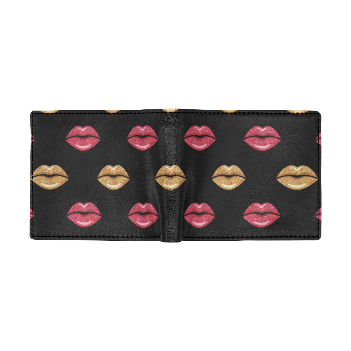 Lip Pattern Print Design 03 Men's ID Card Wallet