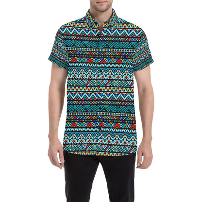 Southwestern Style Men's Short Sleeve Button Up Shirt