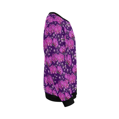 Orchid Purple Pattern Print Design OR02 Men Long Sleeve Sweatshirt