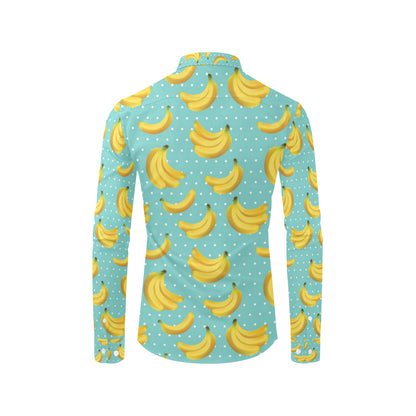 Banana Pattern Print Design BA02 Men's Long Sleeve Shirt