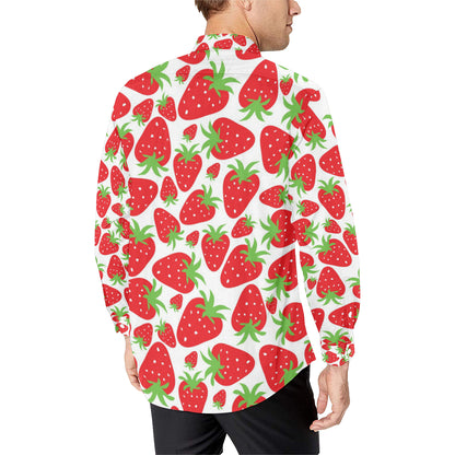Strawberry Pattern Print Design SB01 Men's Long Sleeve Shirt