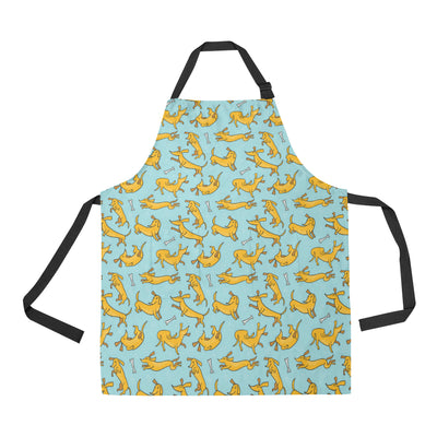 Dachshund Pattern Print Design 08 Apron with Pocket