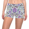 Lilac Pattern Print Design LI06 Yoga Shorts