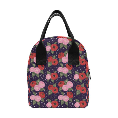 Camellia Pattern Print Design CM02 Insulated Lunch Bag
