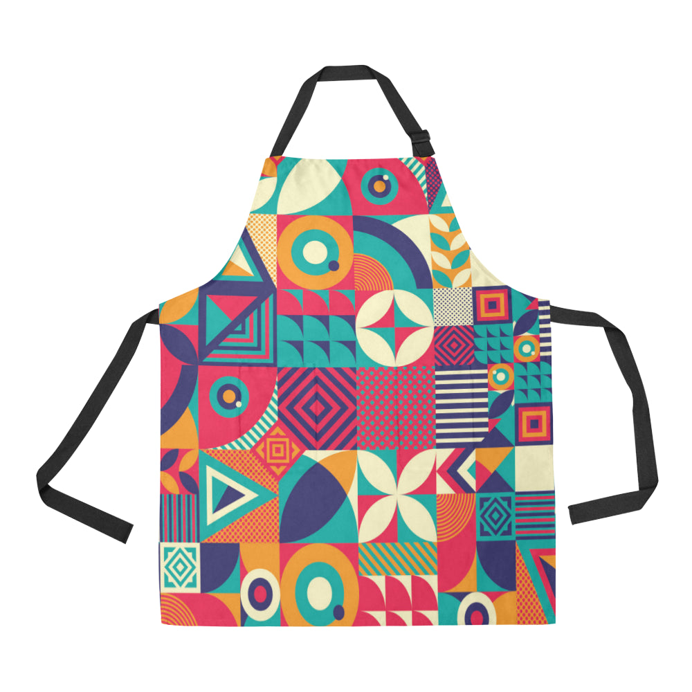 Mosaic Pattern Print Design 03 Apron with Pocket