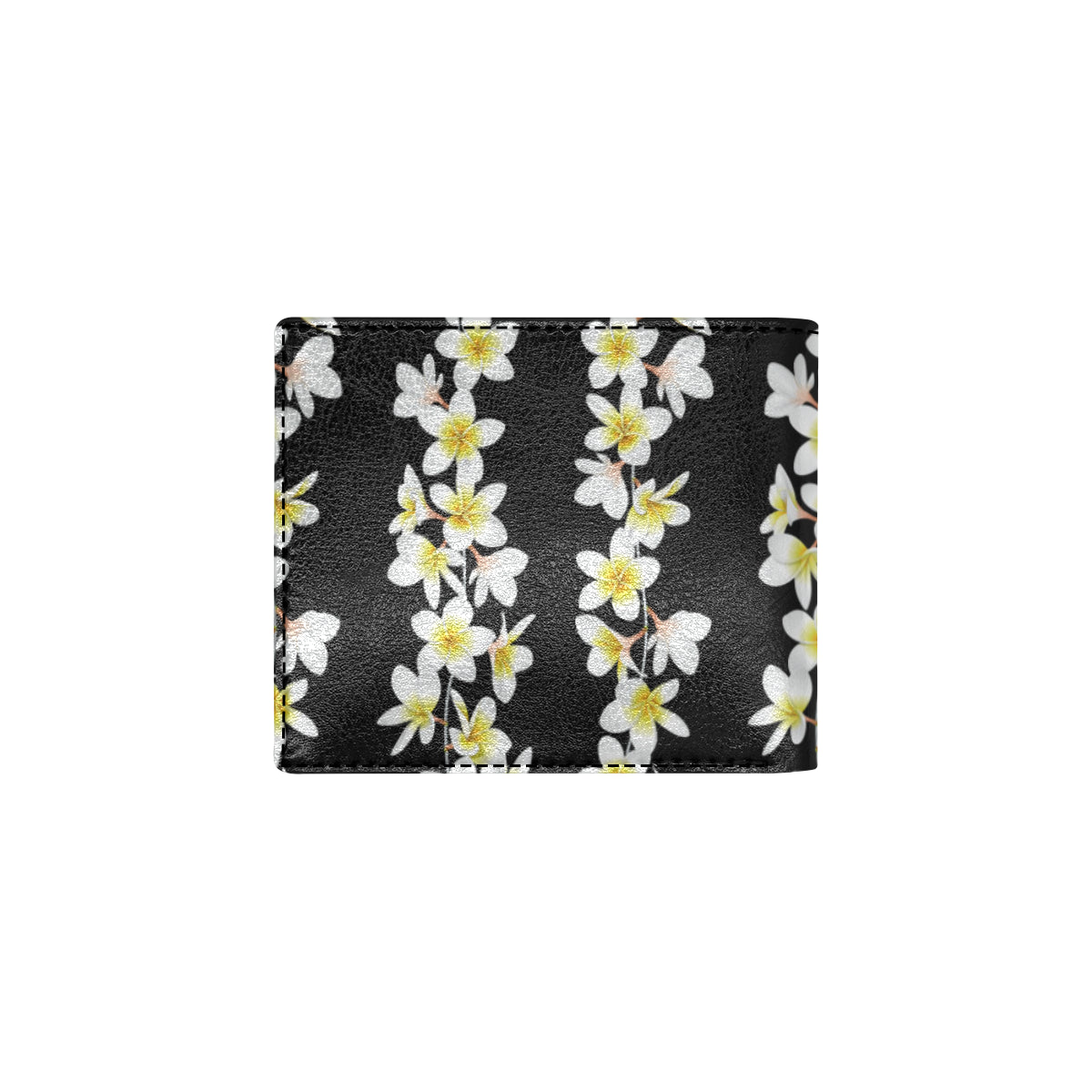 White Plumeria Pattern Print Design PM08 Men's ID Card Wallet