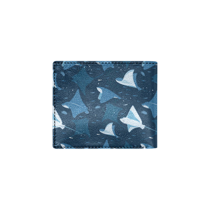 Manta Ray Pattern Print Design 02 Men's ID Card Wallet