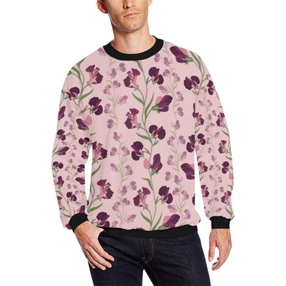 Peony Pattern Print Design PE09 Men Long Sleeve Sweatshirt