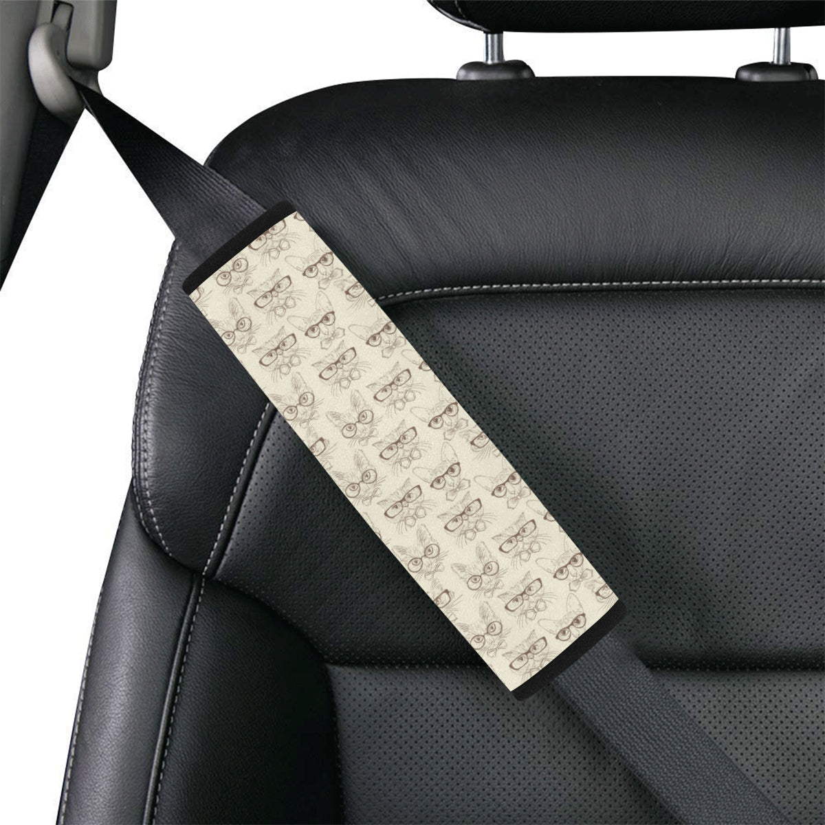 Cat Pattern Print Design 02 Car Seat Belt Cover