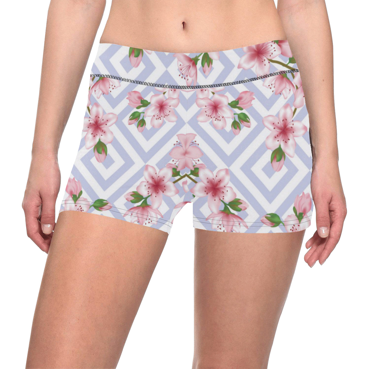 Cherry Blossom Pattern Print Design CB07 Yoga Shorts