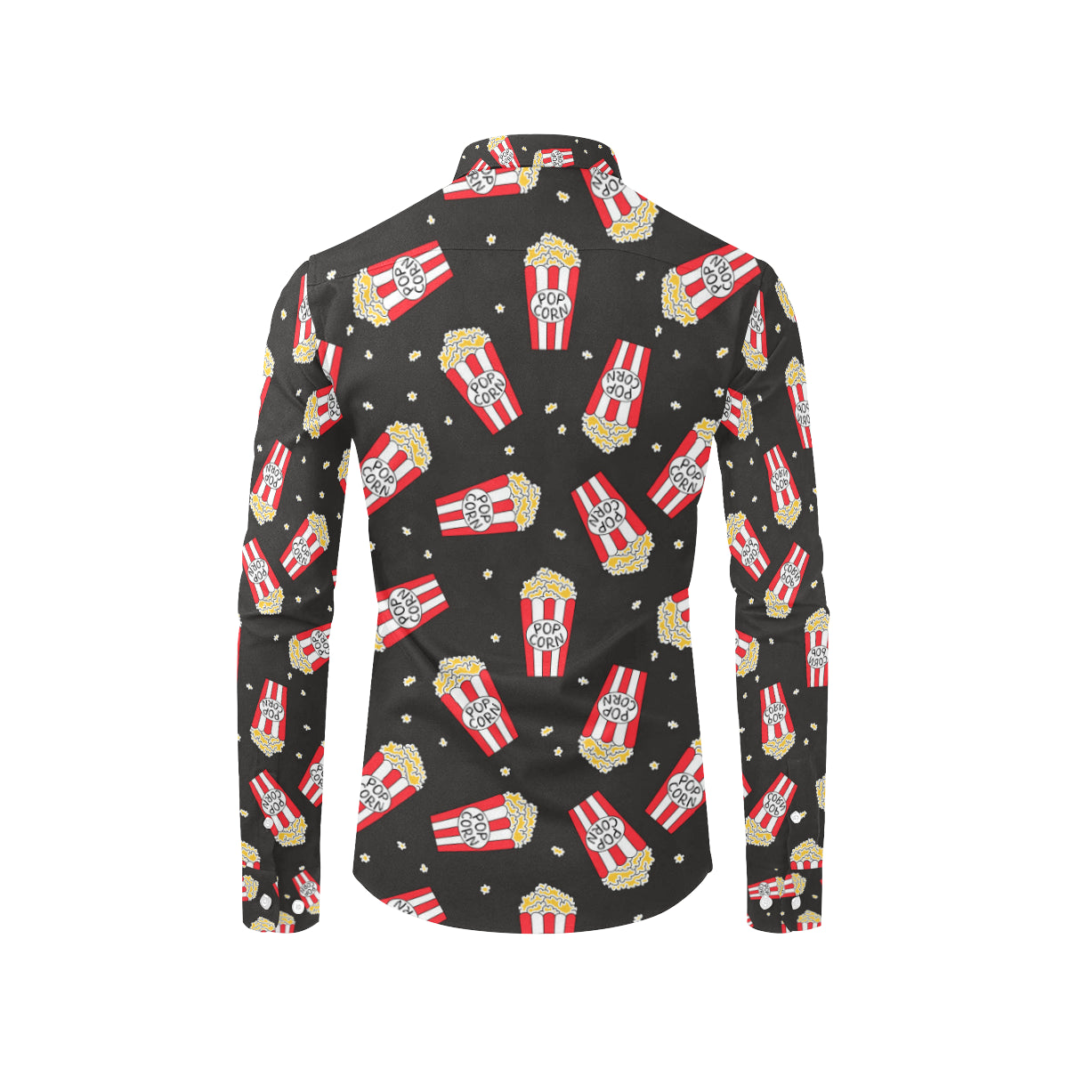 Popcorn Pattern Print Design A01 Men's Long Sleeve Shirt