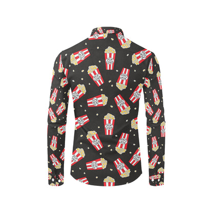 Popcorn Pattern Print Design A01 Men's Long Sleeve Shirt